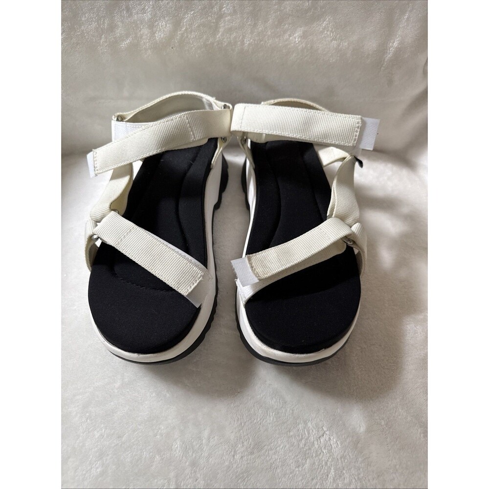 Teva White and Black Platform Sandals